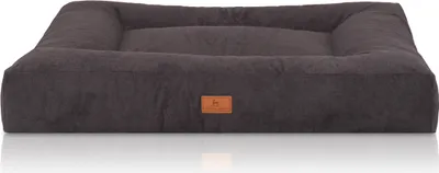 Produktbild von Knuffelwuff orthopädisches Hundebett aus Velours mit Handwebcharakter Sofia 120x100cm Schwarz