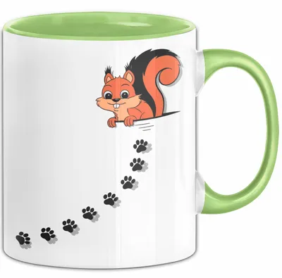 Produktbild von Eichhörnchen Tierliebhaber Tasse Geschenk Lustige Geschenkidee Spruch (Grün)