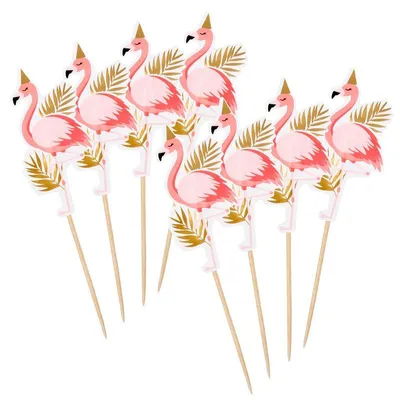 Produktbild von 12 Party Flamingo Cocktail Spieße