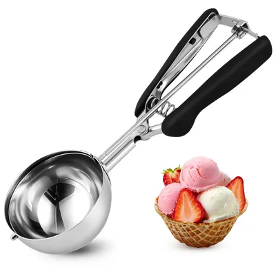 Eisschaufel 8 cm, Edelstahl, 150 ml, mit Trigger-Release, ergonomisch