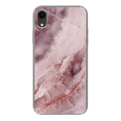 Produktbild von MuchoWow® Handyhülle Schutzhülle Hülle für iPhone XR Naturstein - Rosa - Luxus Silikon Softcase Handy Hülle - Schutzdeckel