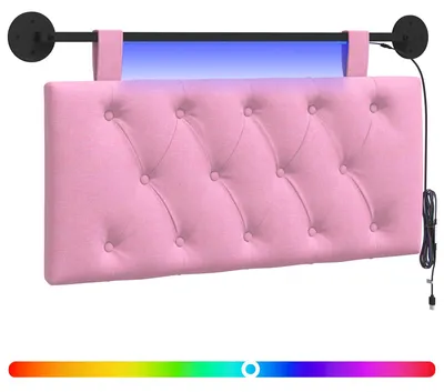 Produktbild von vidaXL Hängendes Kopfteil Mit LED Licht Rosa Stoff