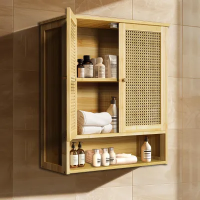 Image de Solidchoice - Armoire avec 2 portes et étagère ouverte