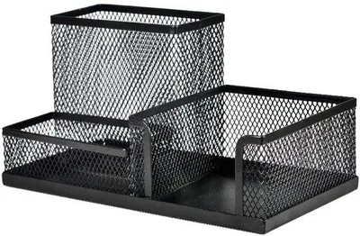 Produktbild von Metallischer Schreibtischorganizer und Stifthalter - Schwarz, für Schule und Bürobedarf