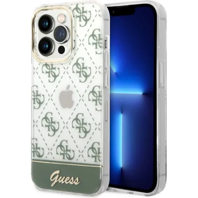 Obrázek produktu pro Guess 4G Stripe Script Galvanised Pattern - pouzdro pro iPhone 14 Pro (Khaki)
