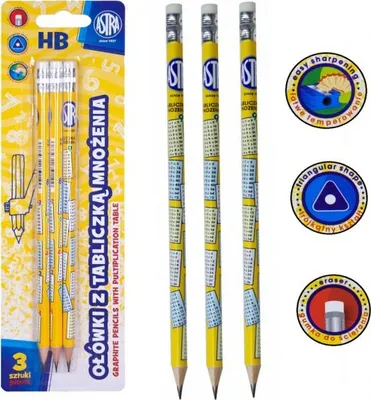 Produktbild von ASTRA Bleistift HB mit Nosobilky-Print 3 Stü ck