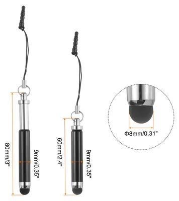 Produktbild von 5 Stš¹ck metallischer Stylus-Stift, einziehbare Mini-kapazitive Stifte aus Aluminiumlegierung fš¹r universelle alle Touchscreen-Ger?te, Schwarz