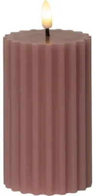 Produktbild von Star Trading 061-79 LED-Wachskerze "Flamme Stripe", pink, 7,5x15 cm