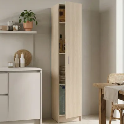 Produktbild von Dmora Mehrzweckschrank Clearwater Braun, 1 Tür, 3 Böden, 37x180 cm