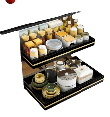 Immagine prodotto di Organizzatore per armadi, design regolabile, robusto, colore nero, confezione da 2 pezzi