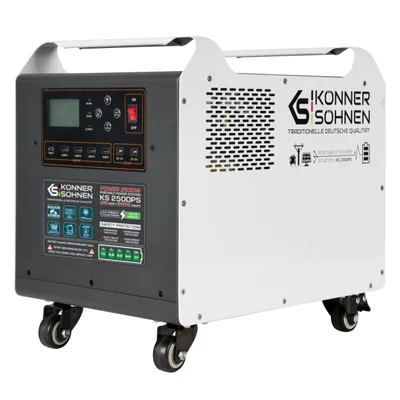 Produktbild von KÖNNER & SÖHNEN Stromerzeuger KS 2500PS (mit eingebauter LiFePO4-Akkubatterie, Nennleistung 2500 Watt, Akkukapazität 2560 Wh, 1-tlg), Wirkungsgrad 90%