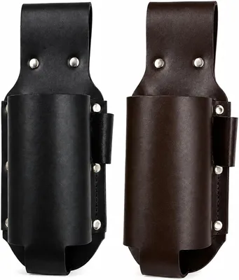 Imagen del producto de Juego de dos fundas para cinturón, hechas de imitación de cuero, en color  y marrón, para sujetar al cinturón