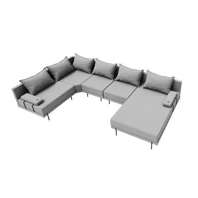 Produktbild von TRADA Gartenecksofa Bahama XL Grau Links 370x175 cm Gartenmöbel set Wasserabweisend Stoff