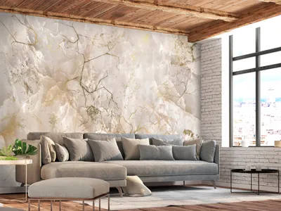 Produktbild von Vlies Fototapete Abstrakt 400x280 cm Tapeten Wandtapete XXL Marmoroptik gold weiß f-C-0492-a-a