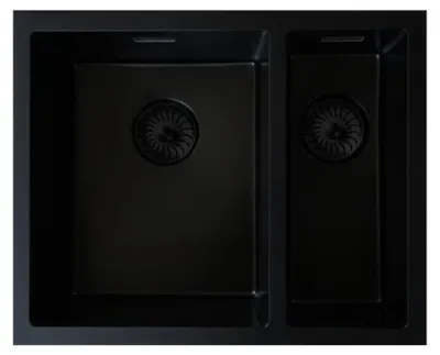 Produktbild von Caressi CAQPP3415R10BK-FL Spüle, Flächenbündig. Große Spüle, links. Schwarz.