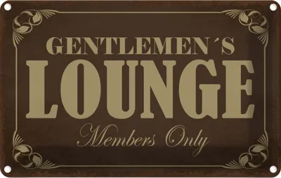 Image de vianmo Plaque en tôle 20x30 cm Gentelmen´s Lounge Members