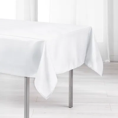 Image de Nappe en polyester Schantung applique scintille blanc 140 x 200 cm