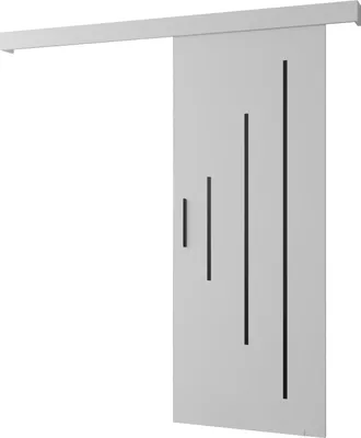 Produktbild von MEBLE KRYSPOL Salwador Y Schiebetür, 70x204 cm, Weiß, Weiß, Schwarz