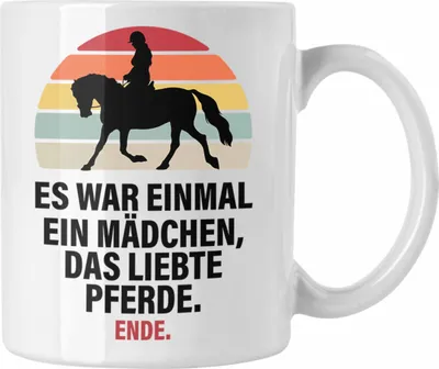 Produktbild von Trendation - Pferde Tasse Lustig Reiterin Geschenk Pferde Geschenke Mädchen Pferdeliebhaber (Weiß)