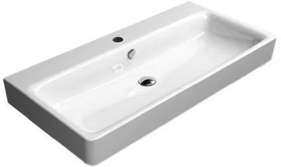 Produktbild von Sapho GSI Sand – Waschbecken, 1000 x 500 mm, mit Überlauf, Ausschnitt für Armatur, Extraglasur, weiß, Artikelnummer: 9023111