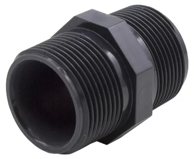 Doppelnippel 1/2" AG/AG, PVC-U, 16 bar, grau