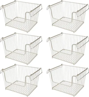 Produktbild von mDesign Ablagebox Gitterbox Drahtkorb Aufbewahrung 6er Set Metall Mattsilber