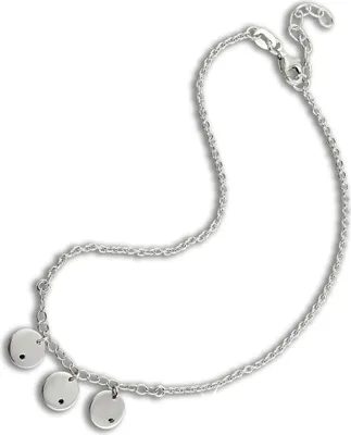 Produktbild von SilberDream Fußkette 925 Silber 25cm Plättchen Damen Zirkonia schwarz D2SDF5115J