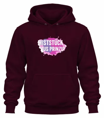 Immagine prodotto di Bitch on Principle Saying Sarcastic Pink Purple Gift Cool Unisex Hoodie Felpa con cappuccio, Borgogna, S