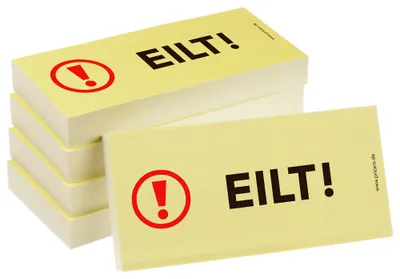 Produktbild von PRICARO Haftnotizen "Eilt", 100 Blatt, 5 Stück