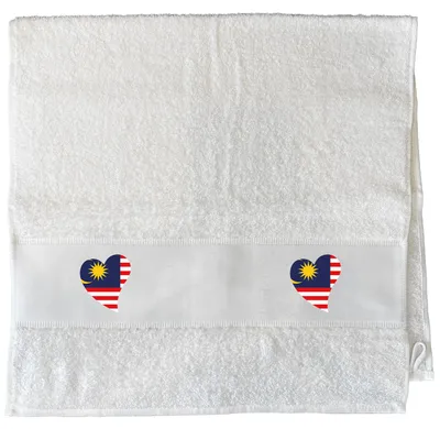 Produktbild von Huuraa Handtuch Malaysia Flagge Herz 50x100cm White Baumwolle Handtuch Geschenkidee
