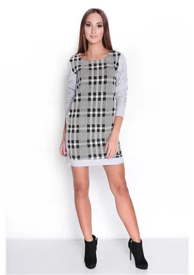 Produktbild von Damen Pullover Tunika Rundhals mit Taschen; Grau/S/M 36/38