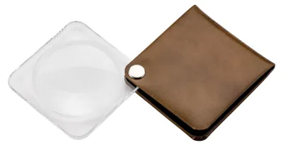 Produktbild von Eschenbach Einschlaglupe Classic, Vergrößerung 3,5 x, Linsendurchmesser 60 mm, Lederetui eckig, Bronzitbraun