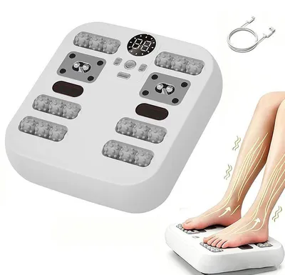 Produktbild von Fußmassagegerät elektrisch, Fußmassagegerät mit Wärme, 10 Massageintensitäten, 42°C Wärmefunktion, Infrarotsensor, USB-C