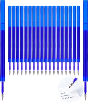 Imagen del producto de Recambios para bolígrafos de tinta, tinta azul termosensible, punta de 0,5 mm, 20 unidades, para instrumentos de escritura