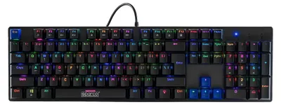 Zdjęcie produktu dla Klawiatura gamingowa mechaniczna, układ klawiszy amerykański, podświetlenie RGB, funkcja anty-ghostingu
