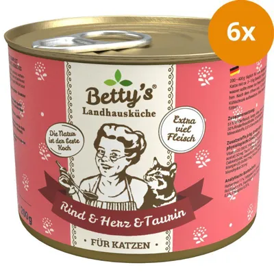 Produktbild von Bettys Landhausküche Katze Dose Rind & Herz 200 g