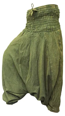 Productafbeelding van SHOPOHOLIC FASHION: Harembroek met stonewashed-effect, uni, effen kleur, hippie-stijl