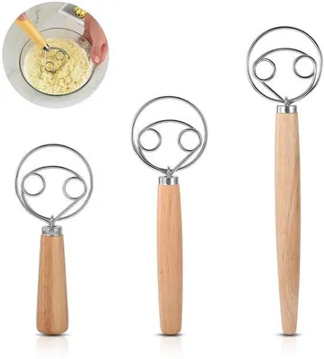 Productafbeelding van Deense Deegborstel Set van 3 Stuks met Houten Handvat