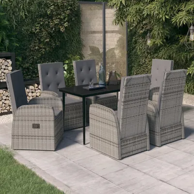 Produktbild von Stabli Möbel Gartenmöbel Set Balkonmöbel-Set 7-tlg. Garten-Essgruppe mit Kissen Grau - Gartenmöbelgarnituren CC6384957 4parcel