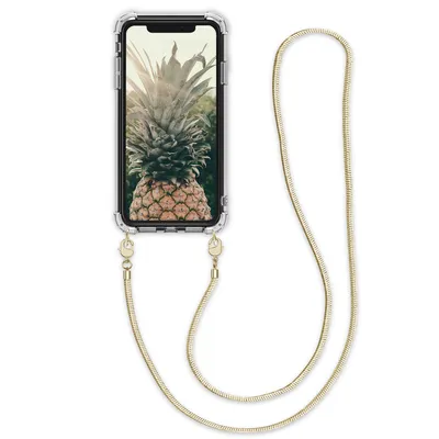 Produktbild von kwmobile Schutzhülle kompatibel mit Apple iPhone XR - Hülle - Handykette - Silikon Handyhülle Cover Case Transparent Gold