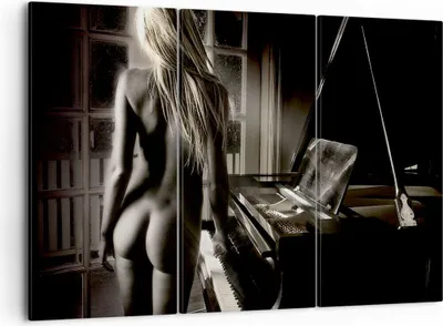 Produktbild von Bild auf Leinwand - Leinwandbild - Frau Nackt Geheimnis - 105x70cm - Wand Bild - Wanddeko - Leinwanddruck - Bilder - Kunstdruck - Wanddekoration - Leinwand bilder - Wandkunst - CE105x70-0114