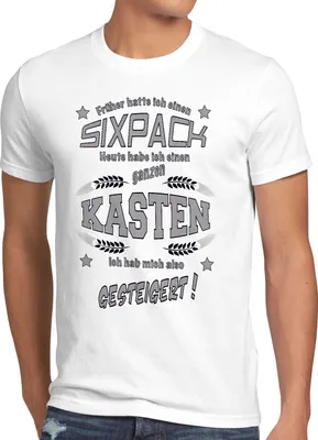 Produktbild von style3 Früher hatte ich einen Sixpack heute einen ganzen Kasten gesteigert Herren T-Shirt Biershirt Fun Funshirt Spruch
