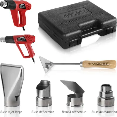 Image de Deuba Décapeur thermique 2000W Pistolet à air chaud avec accessoires buses et coffret