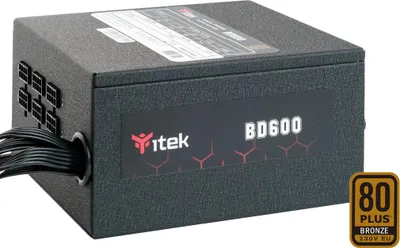 Produktbild von itek BD600 Netzteil 600 W 24-pin ATX ATX Schwarz