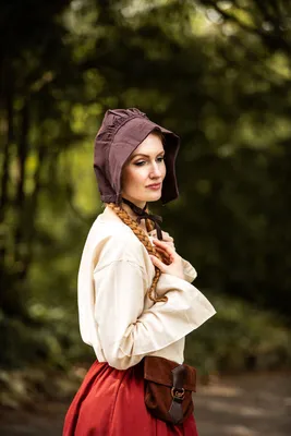 Produktbild von Mittelalter-Bundhaube Dunkelbraun "Claire"