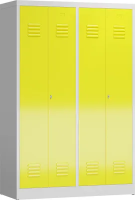 Produktbild von ClassiX Spind lichtgrau, zinkgelb X-510446, 2 Schließfächer 118,5 x 50,0 x 180,0 cm