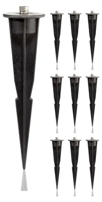 Produktbild von Gartenspieß Erdspieß Lampenhalter - 17 cm - Kunststoff - Schwarz - 10 Stück
