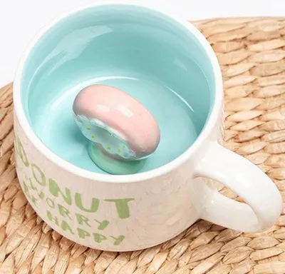 Immagine prodotto di Tazza da caffè in Vetroceramica 3D da 350 ml con una frase divertente e un motivo carino
