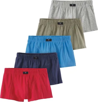 Produktbild von H.I.S. Boxer 5 er-Pack rot, blau, khaki, marine, grau-meliert Größe 140