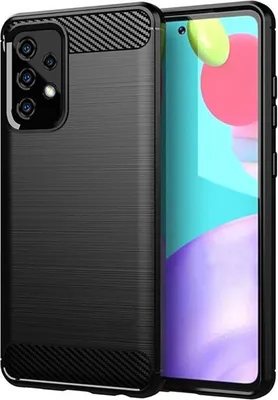 Image de cofi1453® Housse silicone Bumper carbone compatible avec SAMSUNG GALAXY A52 (A525F) Case TPU Soft Handyhülle Cover Noir